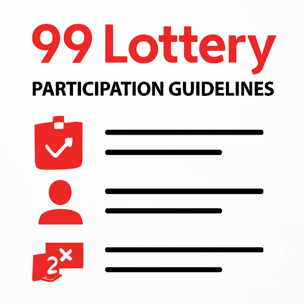 An illustration detailing the participation guidelines for the 99 Lottery.
