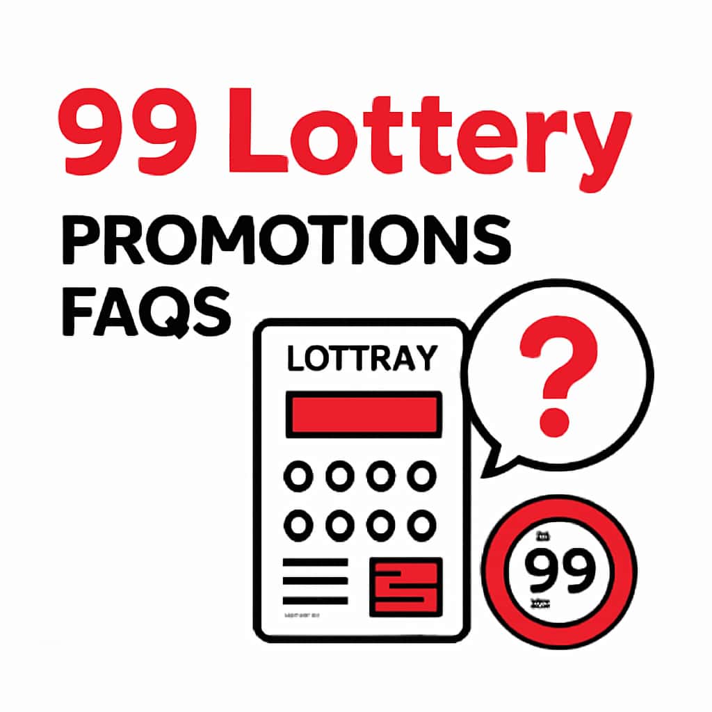 Illustration explaining 99 Lottery Promotions FAQs.