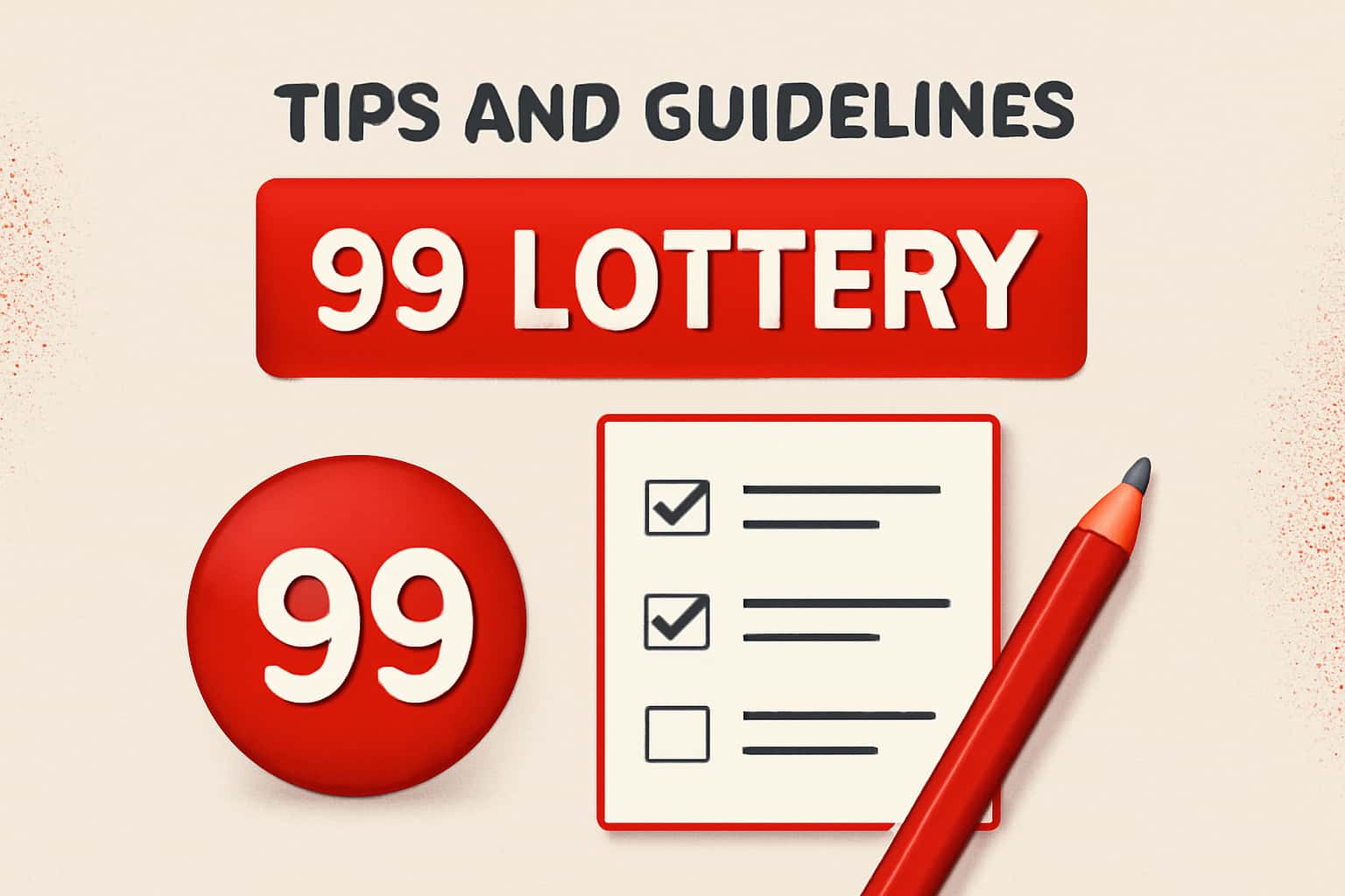 An informative scene depicting the tips and guidelines for navigating the 99 Lottery.