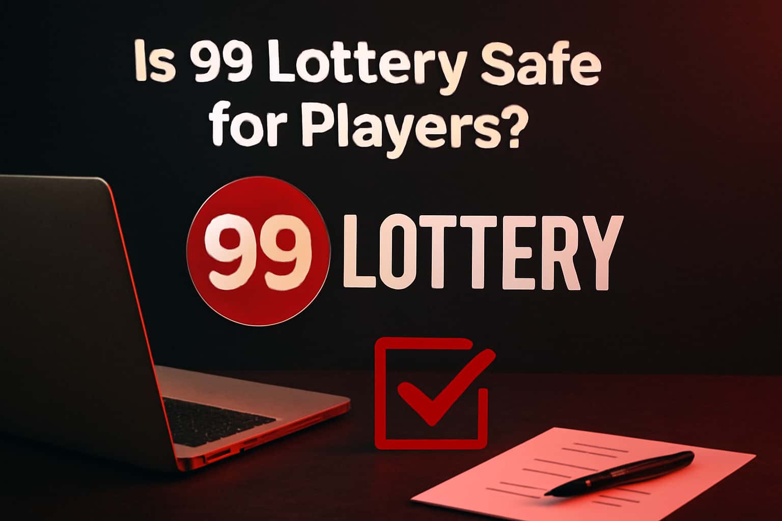 Informational scene highlighting safety in the 99 Lottery.
