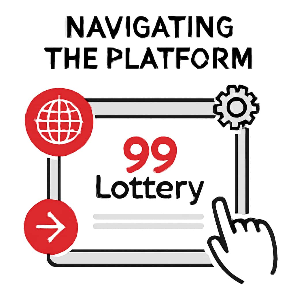 An educational diagram illustrating navigation within the 99 Lottery Platform.