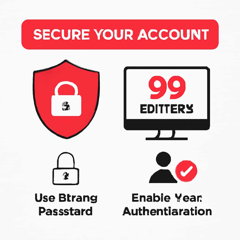 An educational diagram showing steps to secure an account.